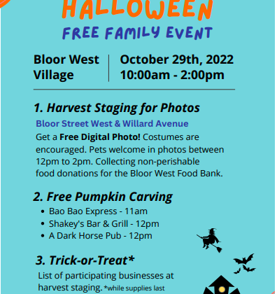 Bloor West Village BIA Halloween Event for Families & Kids
