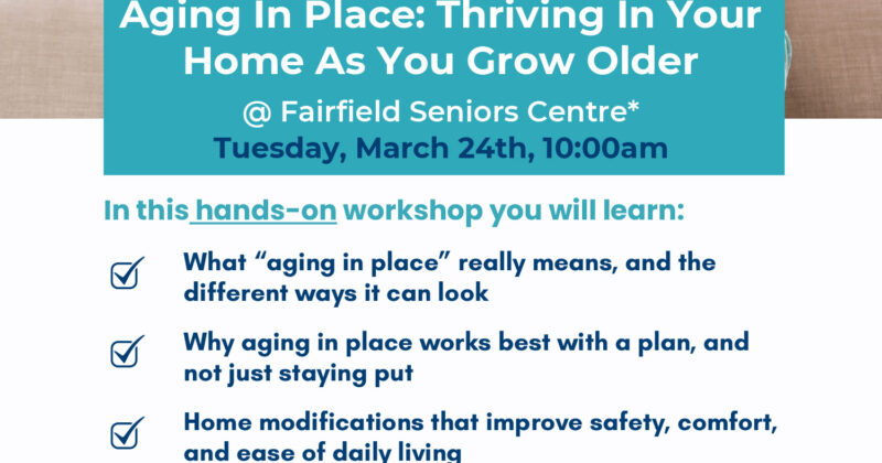 Aging in Place: Thriving as you Grow Older